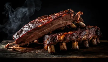 presentacion de costillas sobre madera